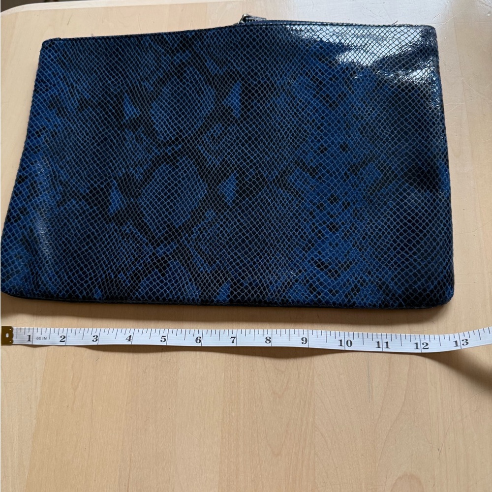 Blue Snakeskin Clutch